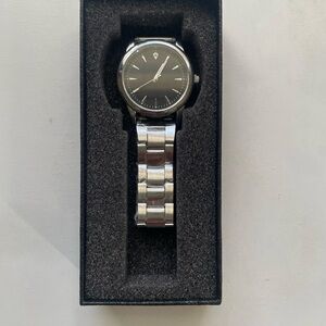 Men's Silver and Black Watch
